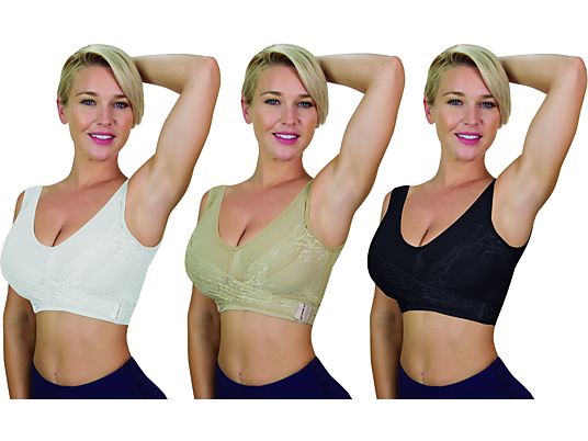 BEST DIRECT Comfortisse S - Set di 3 reggiseno push-up (Nero/Bianco/Beige)