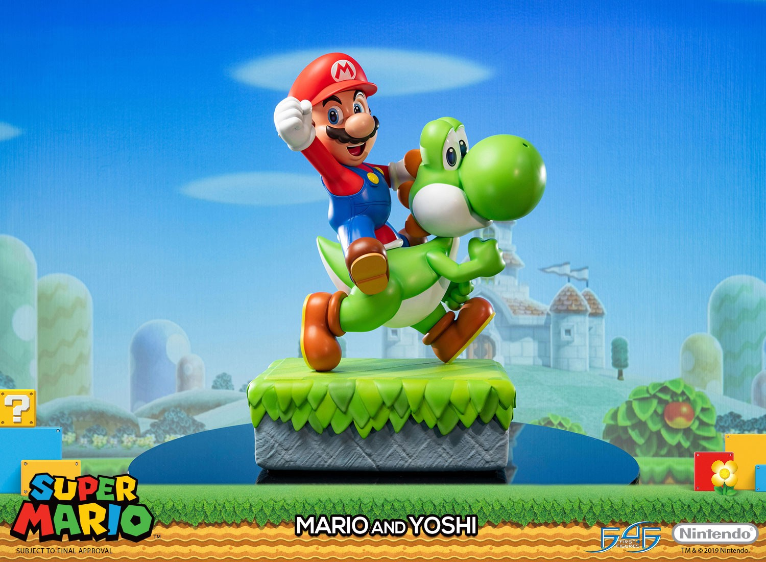 FIRST 4 FIGURE Super Mario - Mario et Yoshi : Édition standard - Statue en résine (Multicolore)