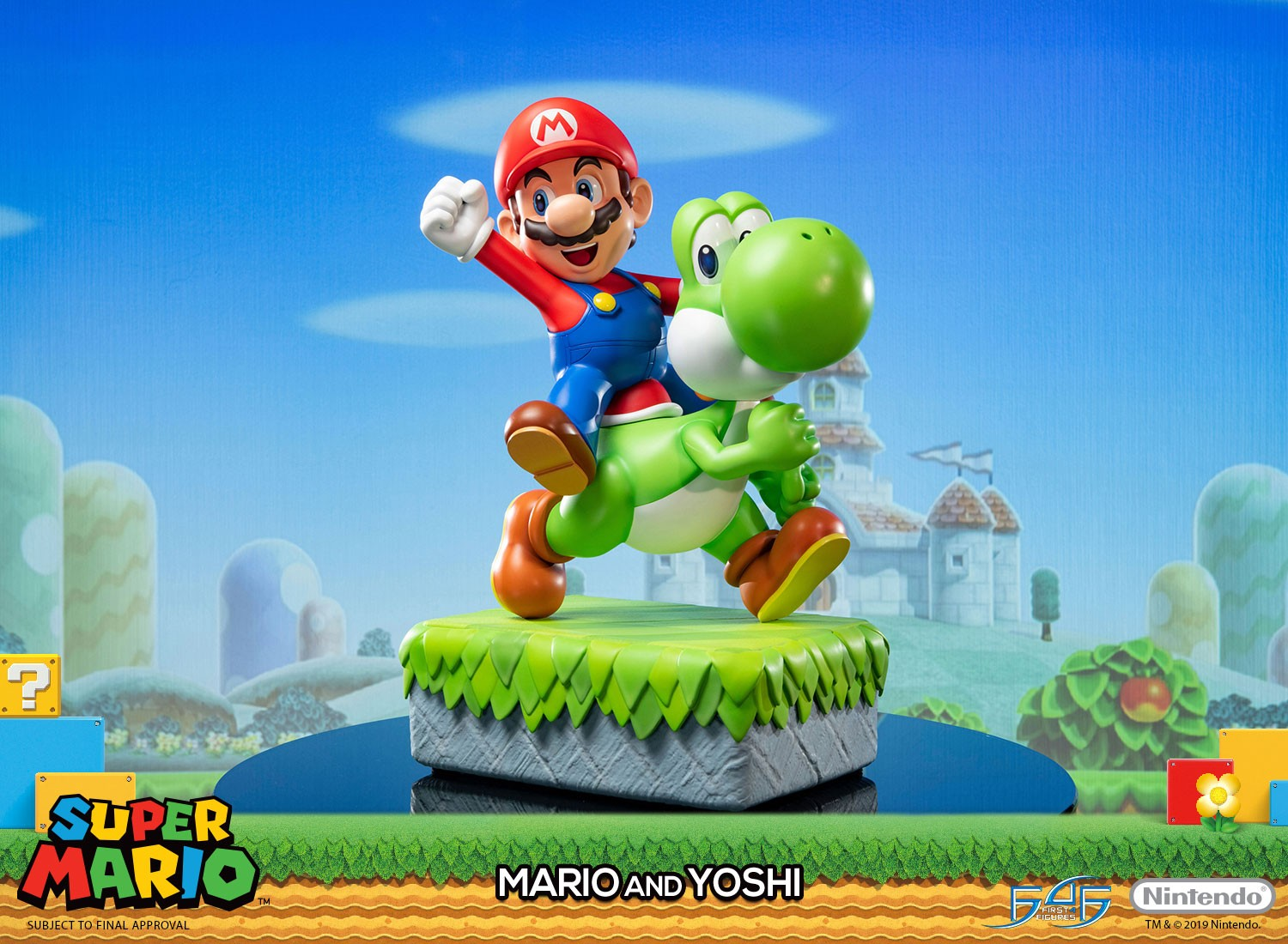 FIRST 4 FIGURE Super Mario - Mario et Yoshi : Édition standard - Statue en résine (Multicolore)