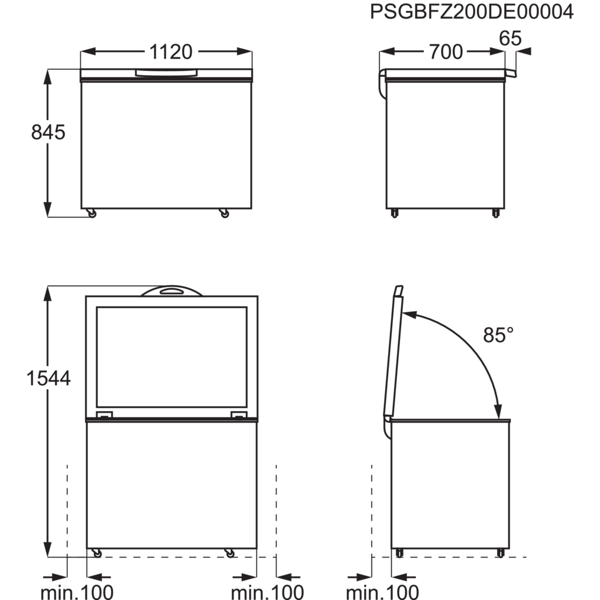AEG AHB531E1LW Gefriertruhe (E, 308 l, 845 mm hoch)
