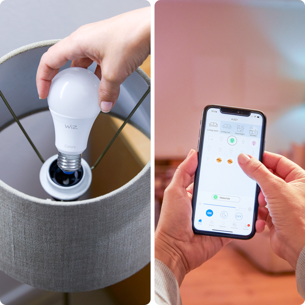 WIZ Ampoule Smart Colors E27 8 W - 2 pièces + WIZmote (55011700)