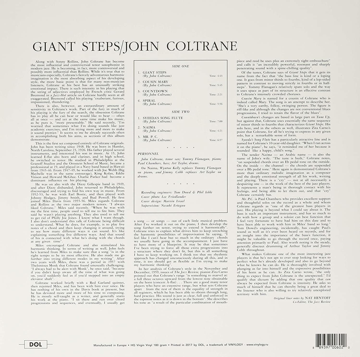 Egy magazinoldal John Coltrane-ről szóló szöveggel. A szöveg angol, az oldal régi.