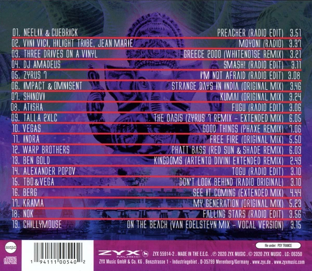 CD-Cover mit Titelliste und Bildern. Das Album ist eine Zusammenstellung elektronischer Musik.