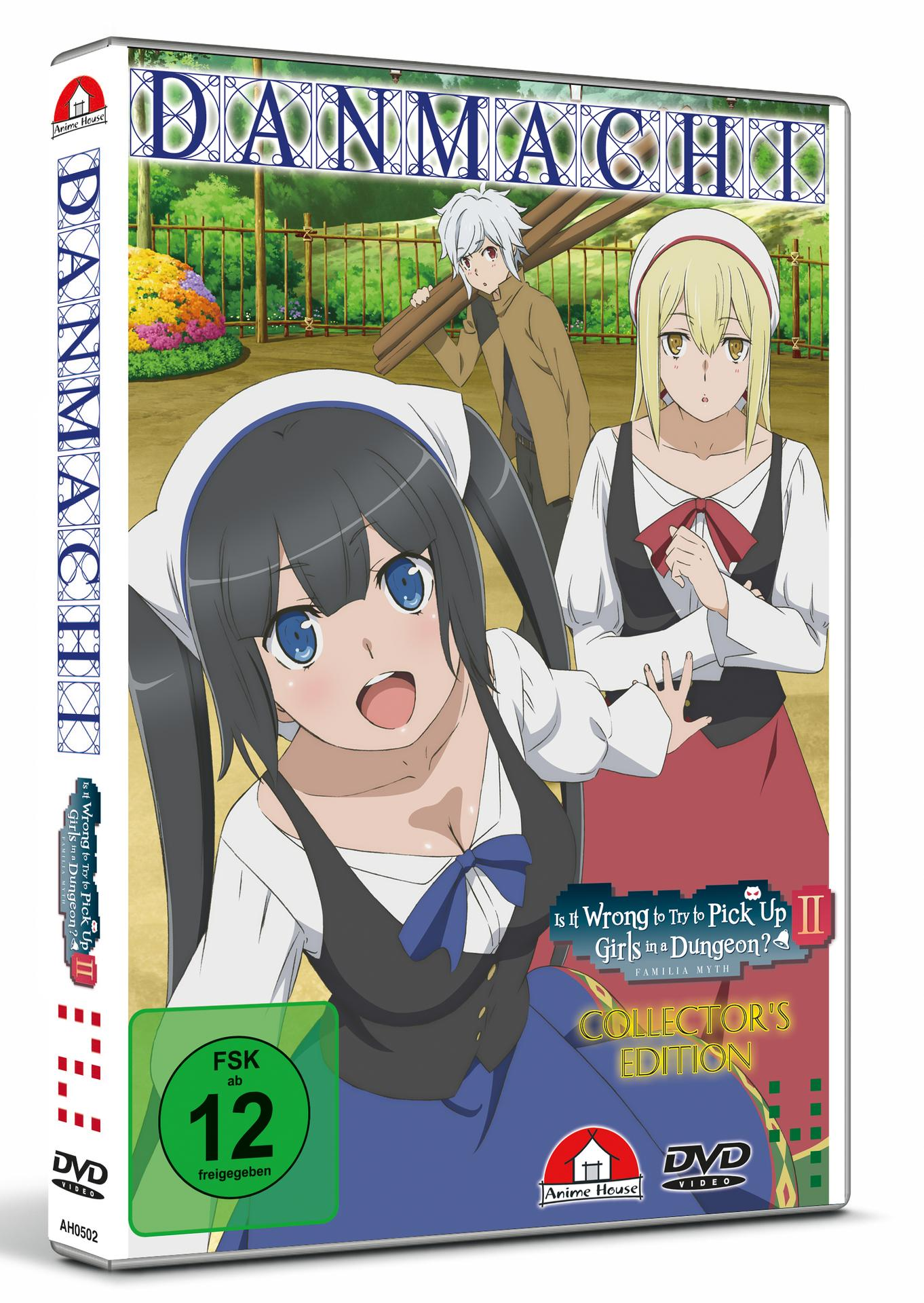 DVD-Cover eines Animes mit drei Charakteren. Enthält Text und Logos, einschließlich des Titels.