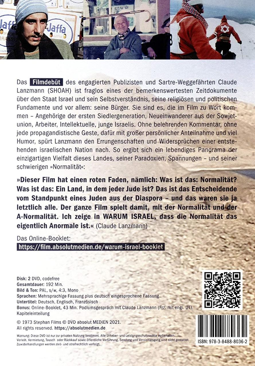 Rückseite einer DVD-Hülle mit Text über einen Film. Der Hintergrund ist ein verschwommenes Bild.
