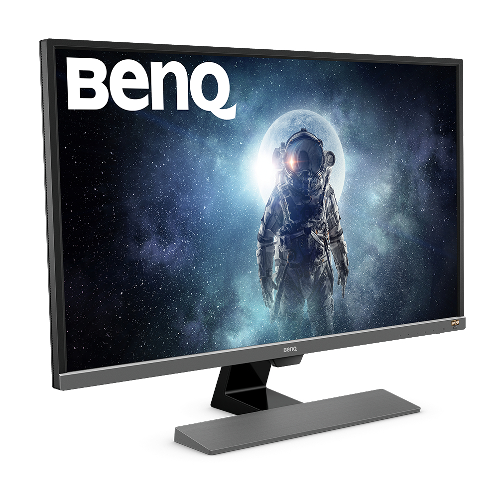 BenQ-Monitor zeigt einen Astronauten auf dem Mond, mit schwarzem Rahmen.