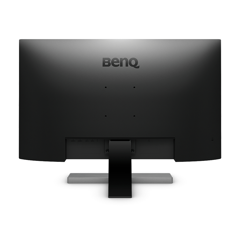 Schwarzer Computermonitor mit silbernem Ständer. Das BenQ-Logo ist mittig auf dem Bildschirm.