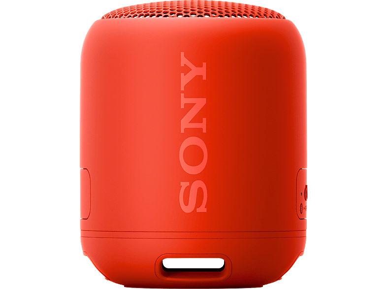 SONY SRS-XB12 Bluetooth Lautsprecher, Rot, Wasserfest