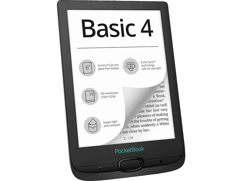 8 GB eBook-Reader Black Schwarz Basic 4 POCKETBOOK