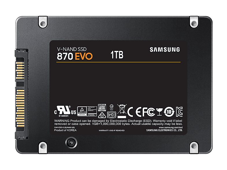 Samsung SSD 1TB SATA3.0対応 2.5型 Samsung | 870 EVO SSD - 1TB - SATA 3 - 2,5 INCH - 560 Mbit/s