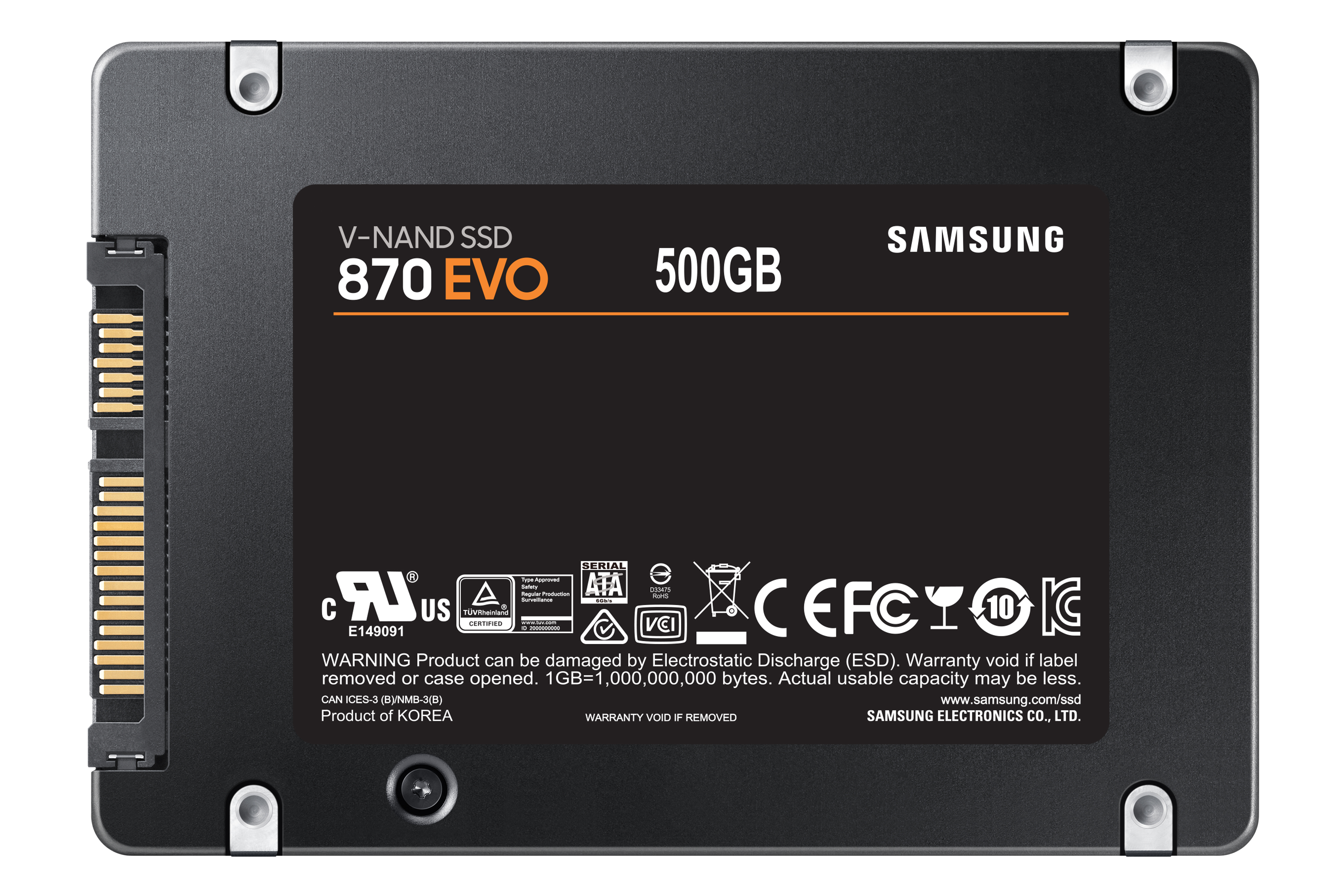 SSD　SATA　2.5インチ　SAMSUNG 870 EVO 500GB Samsung | 870 EVO SSD - 500GB - SATA 3 - 2,5 INCH - 560 Mbit/s