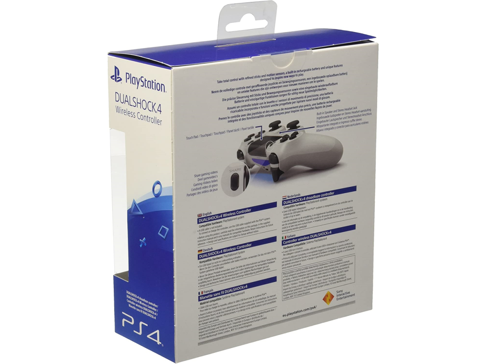 Mando - Sony DualShock 4 V2, Para PS4, Inalámbrico, Blanco