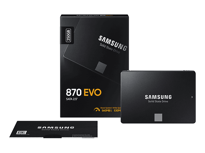 Samsung | 870 EVO SSD - 250GB - SATA 3 - 2,5 INCH - 560 Mbit/s