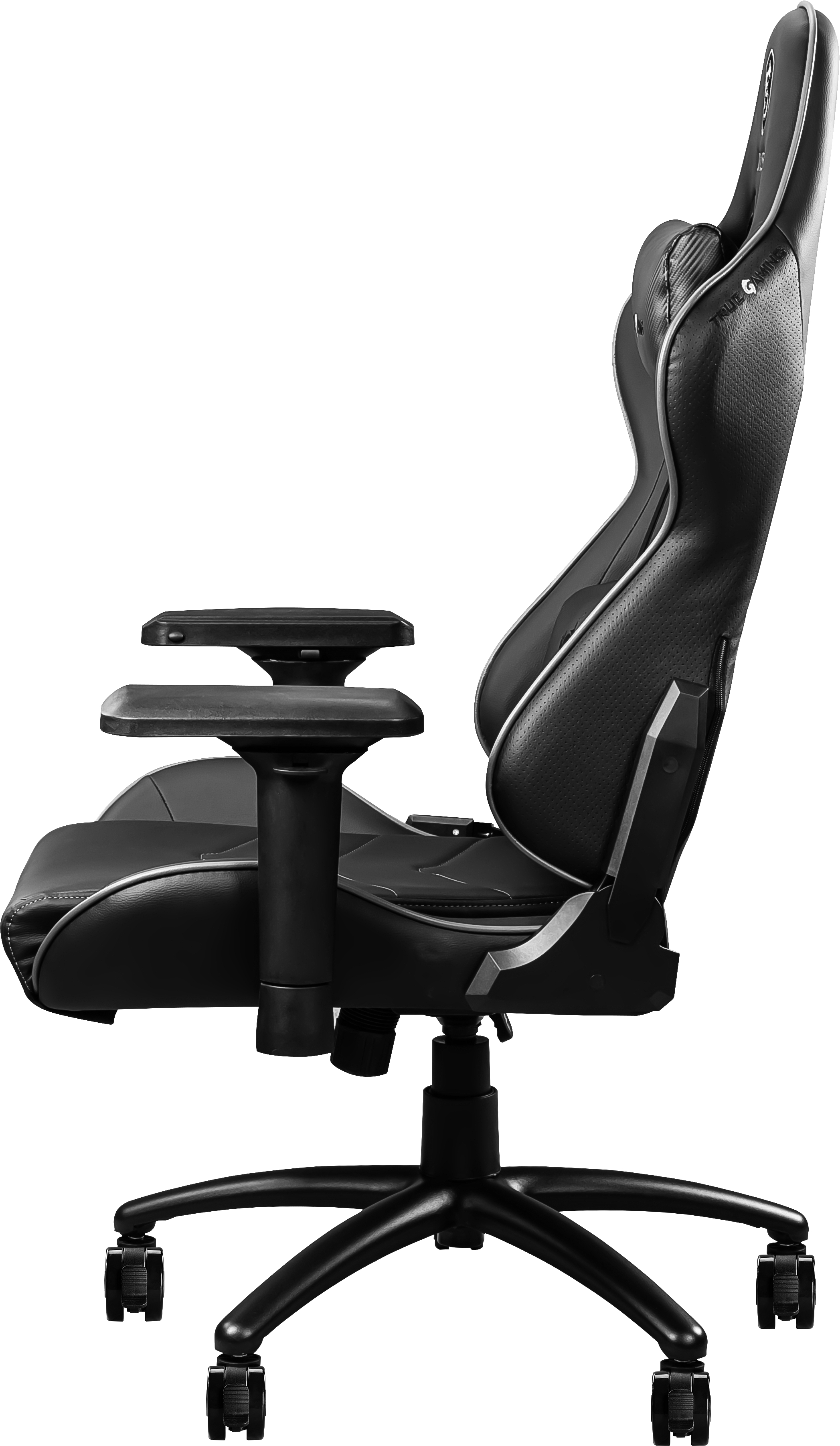 MSI MAG CH120 I Gaming Stuhl (Belastung max. 150 Kg, 4D Armlehnen, PVC Leder, schwarz, Nackenkissen, Lendenstütze)