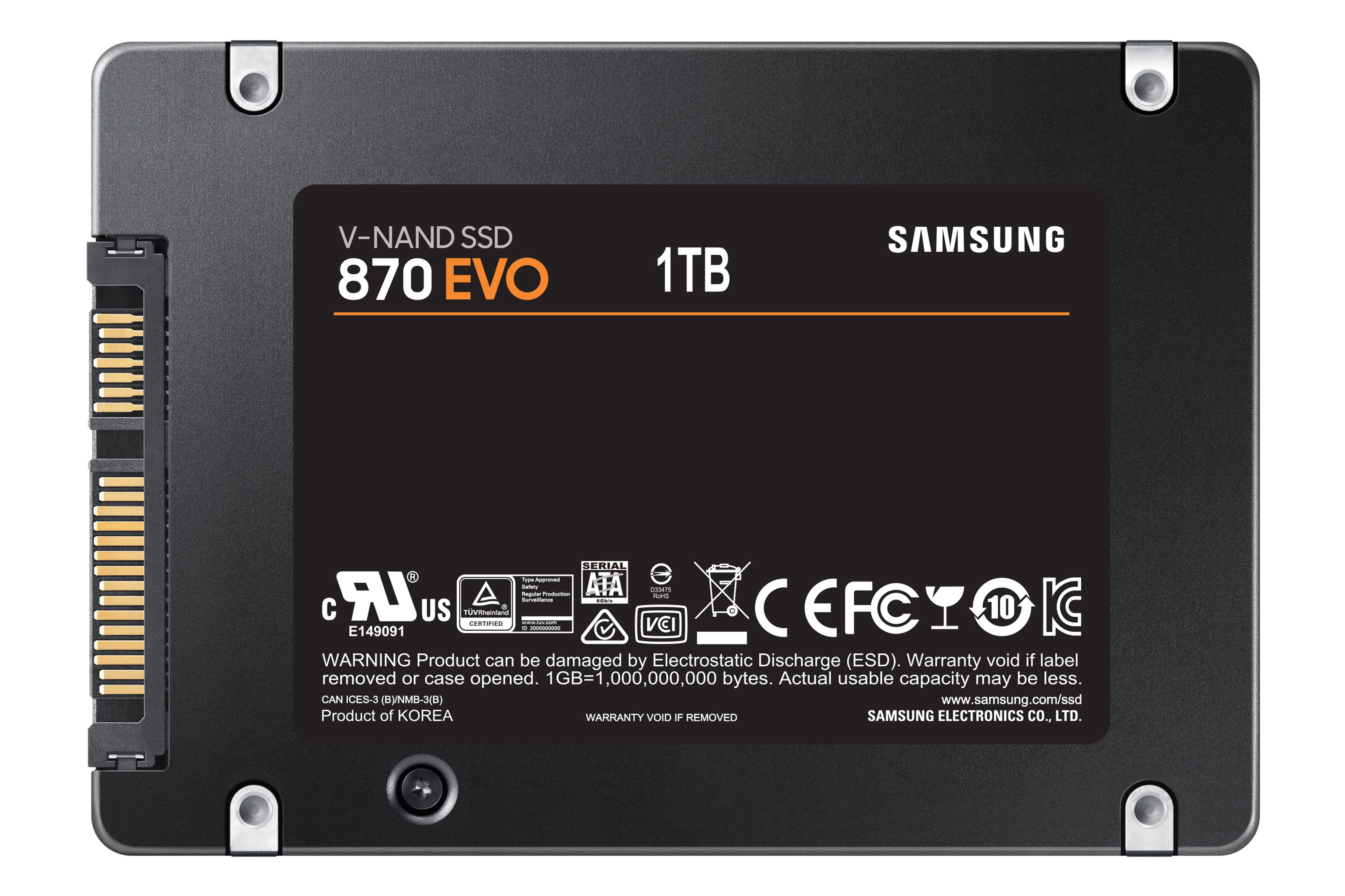 SAMSUNG 870 EVO Festplatte Gbps, 6 SSD intern 2,5 TB 1 Zoll, SATA Retail