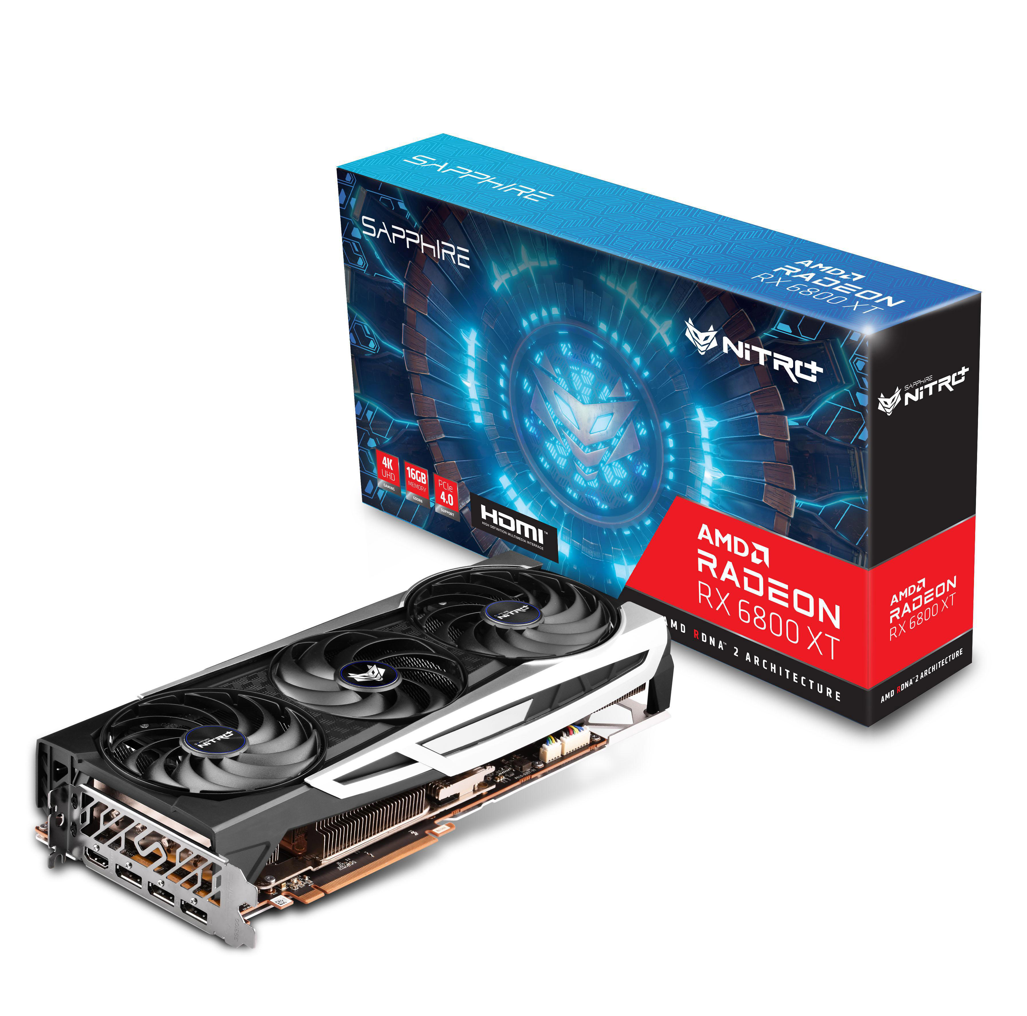 SAPPHIRE NITRO+ Radeon RX 6800 XT 16G (11304-02-20G) (AMD, Grafikkarte)