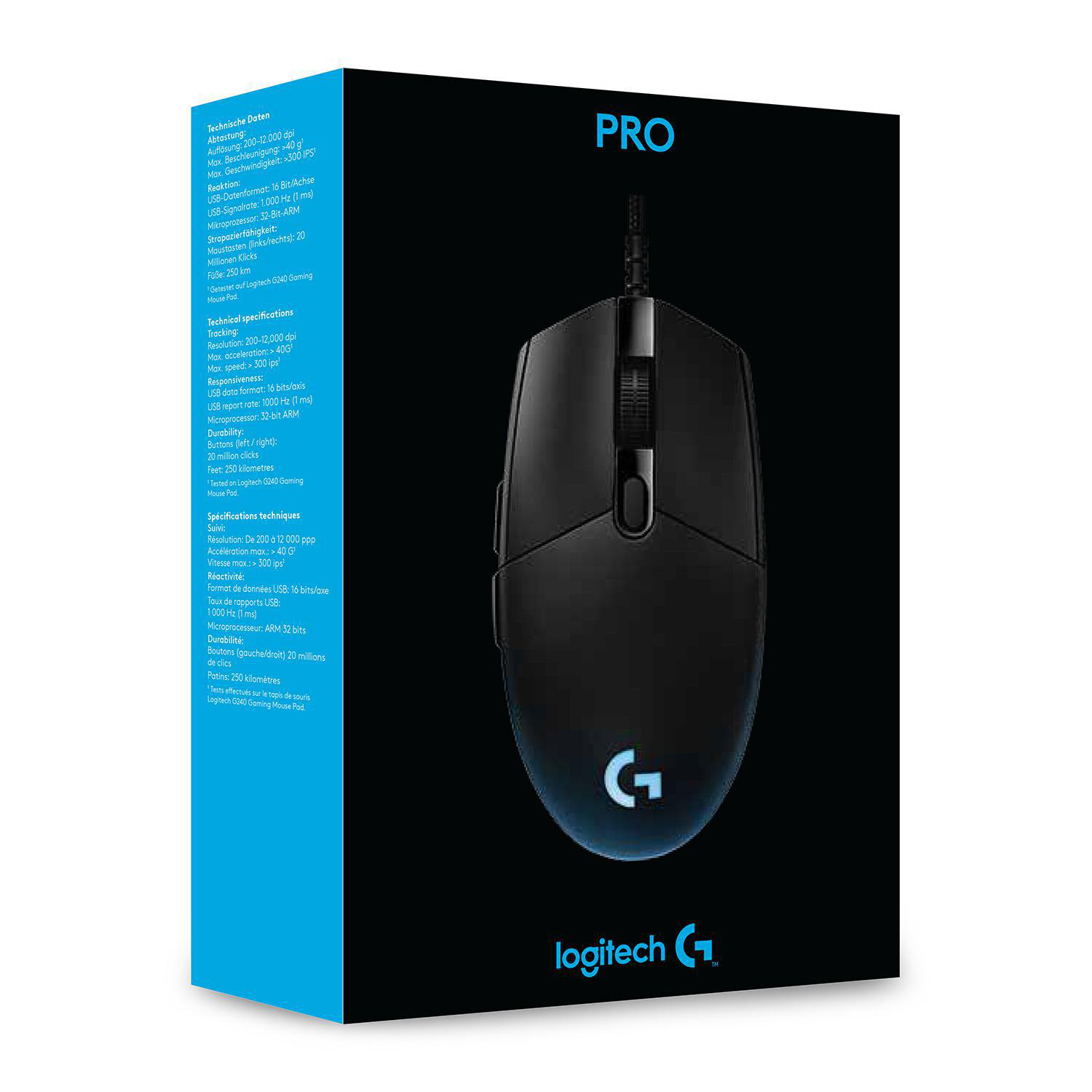 LOGITECH G PRO Gaming-Maus, Schwarz