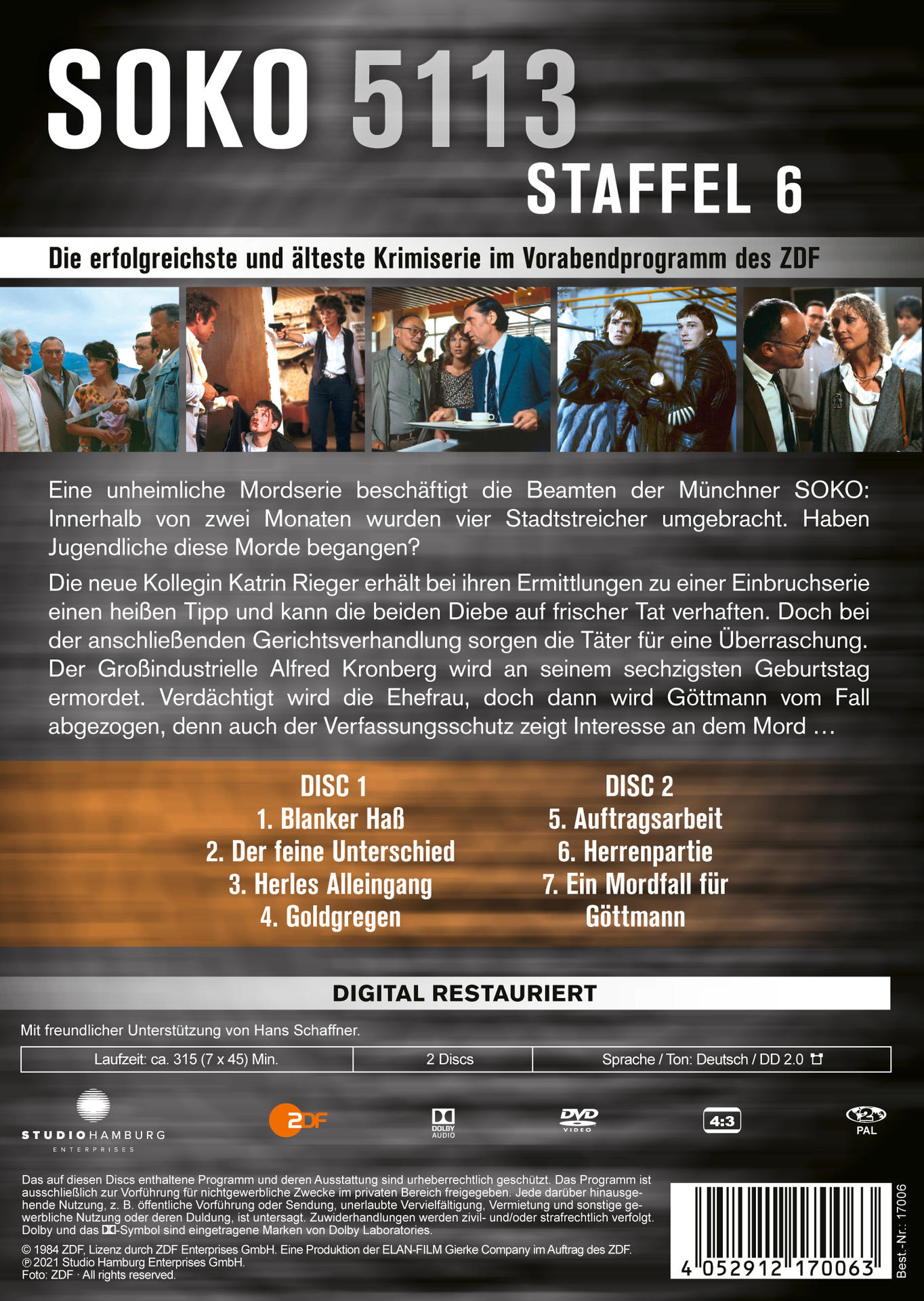 DVD-Cover für SOKO 5113, Staffel 6, mit Bildern der Darsteller.