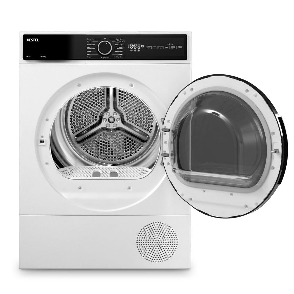 VESTEL KM 8701 A++ 8 kg Isı Pompalı Kurutma Makinesi Beyaz