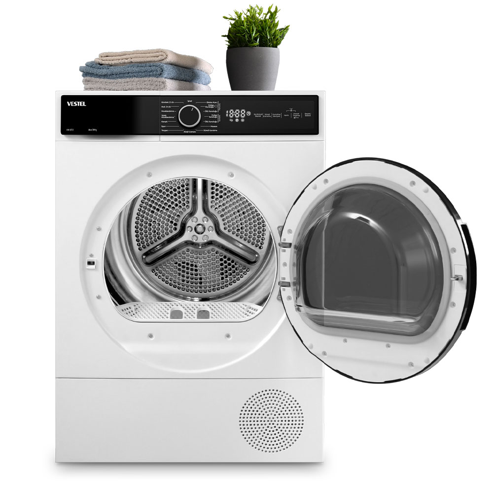 VESTEL KM 8701 A++ 8 kg Isı Pompalı Kurutma Makinesi Beyaz