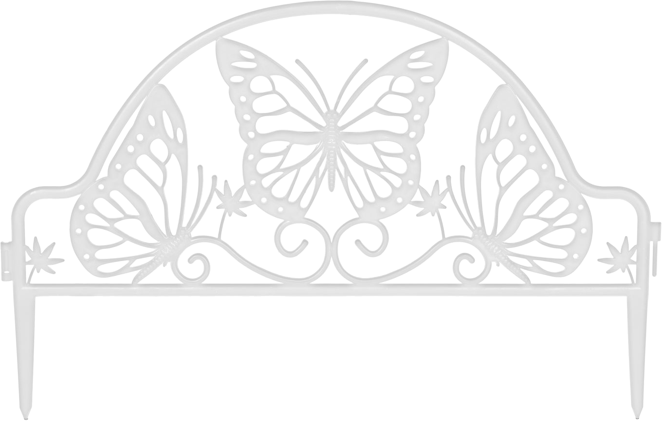 GARDEN OF EDEN 11464WH Virágágyás szegély/kerítés, műanyag, 48x31cm, fehér