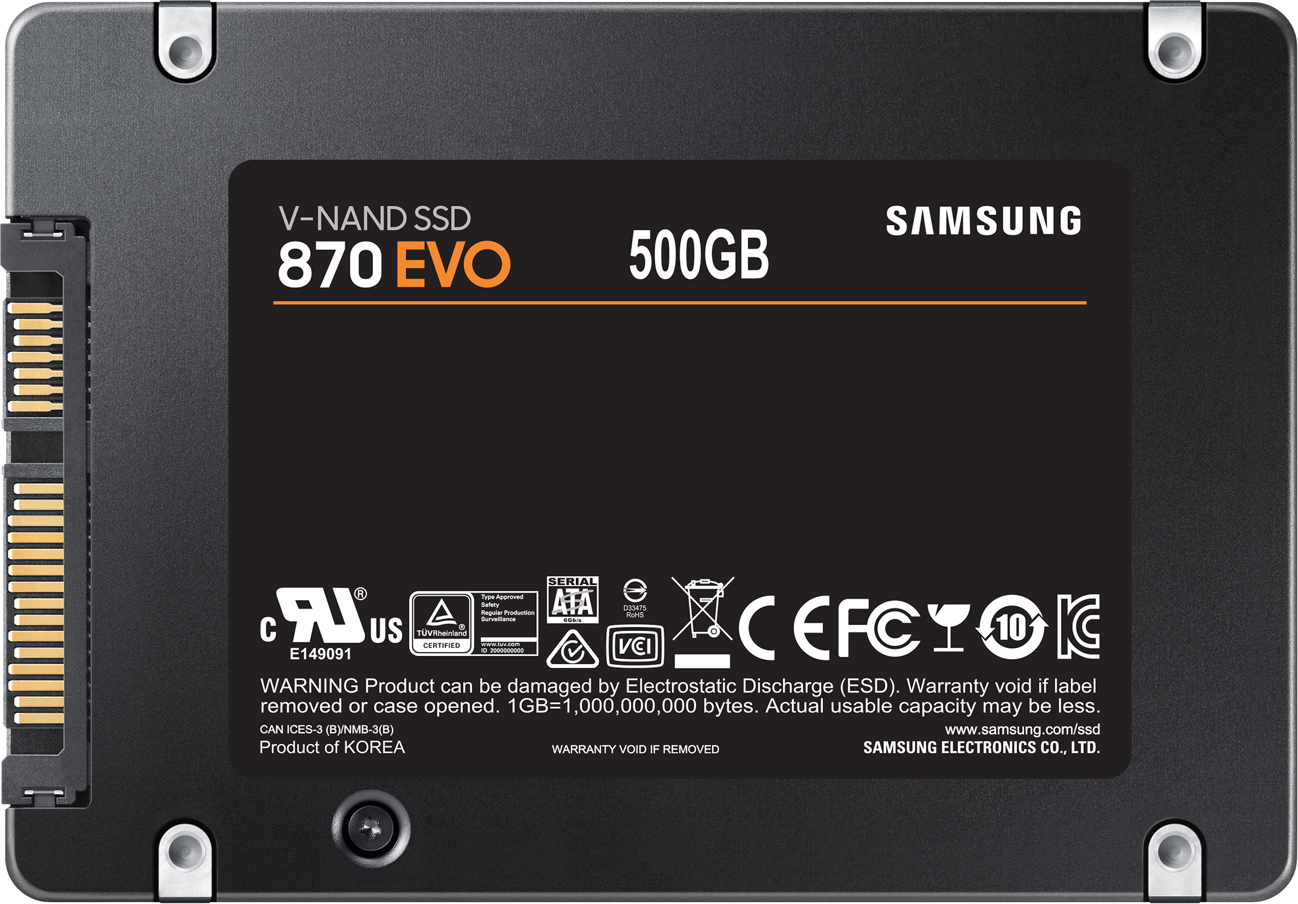 SAMSUNG 870 EVO 500GB SSD 使用時間14933時間 SAMSUNG 870 EVO | Disque dur (SSD, 500 GB, Noir) | MediaMarkt