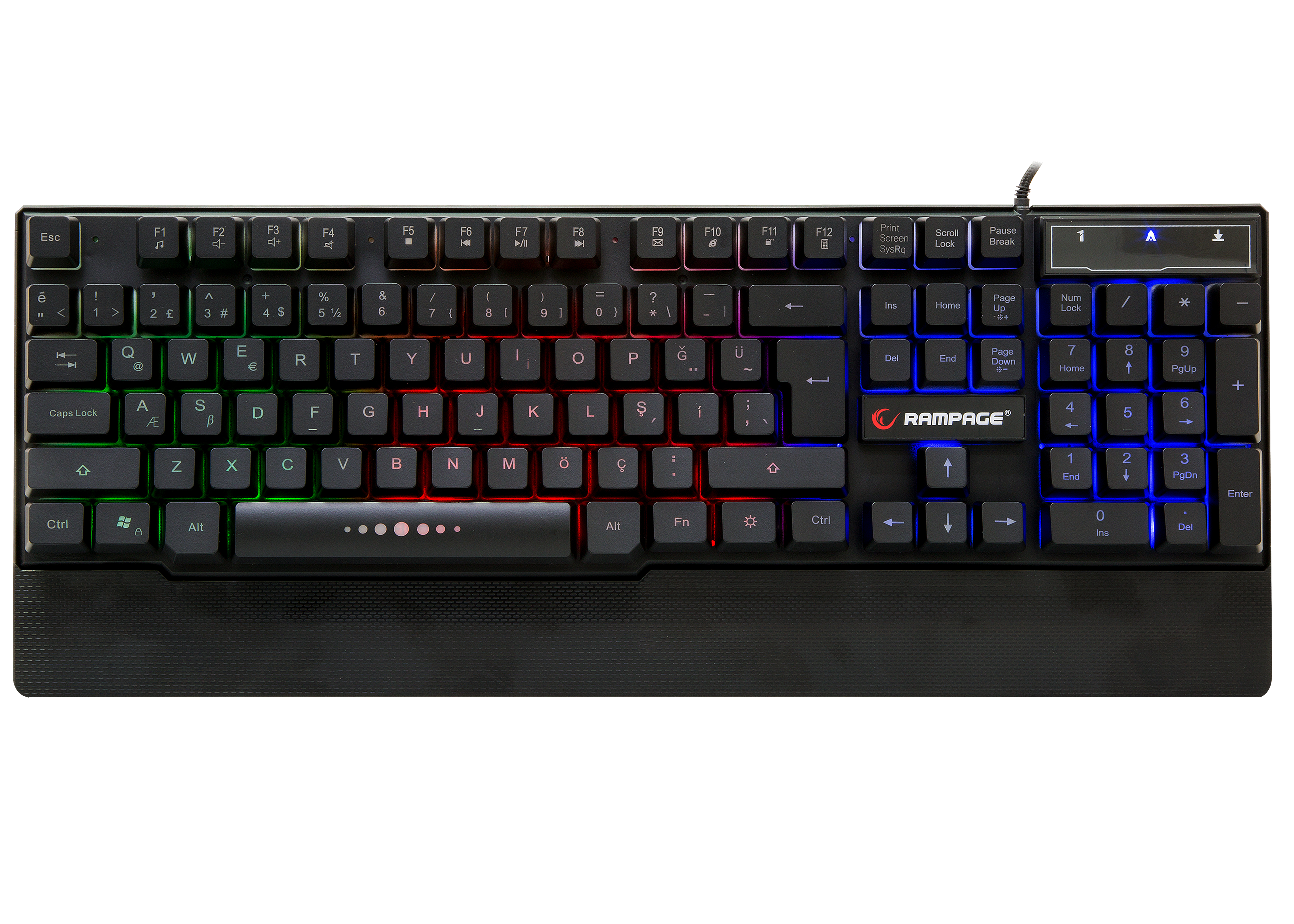 RAMPAGE KB-R66 USB Gökkuşağı Aydınlatmalı Q Multimedia Gaming Klavye Siyah