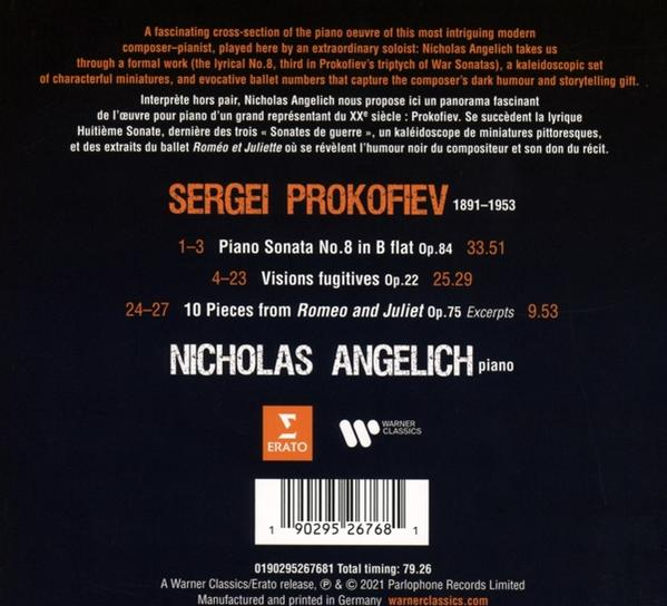 CD-Cover mit Text über Sergei Prokofjew und Nicholas Angelich.