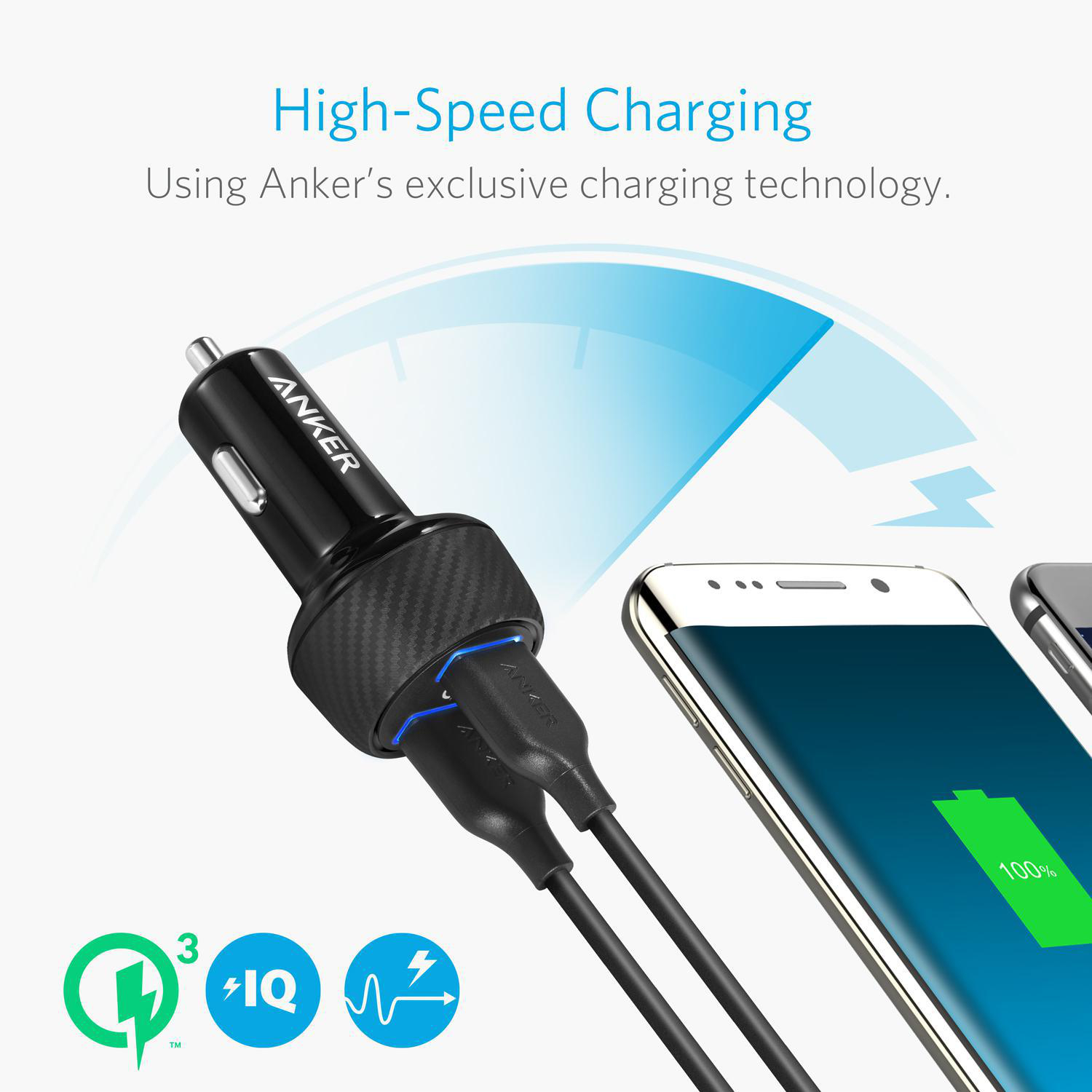 ANKER A2228H11 KFZ-Ladegerät universal, Schwarz