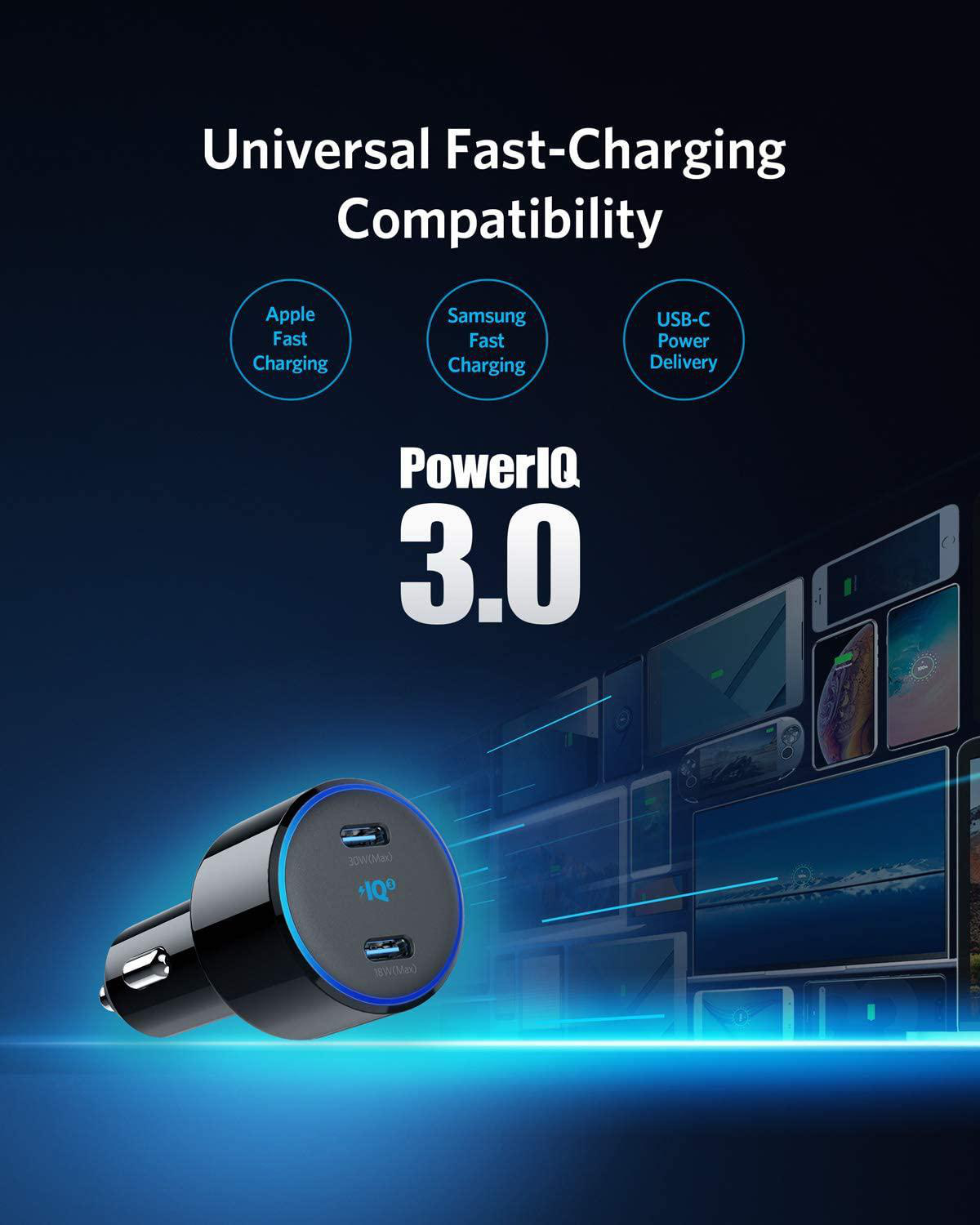ANKER A2725H11 KFZ-Ladegerät universal, Schwarz