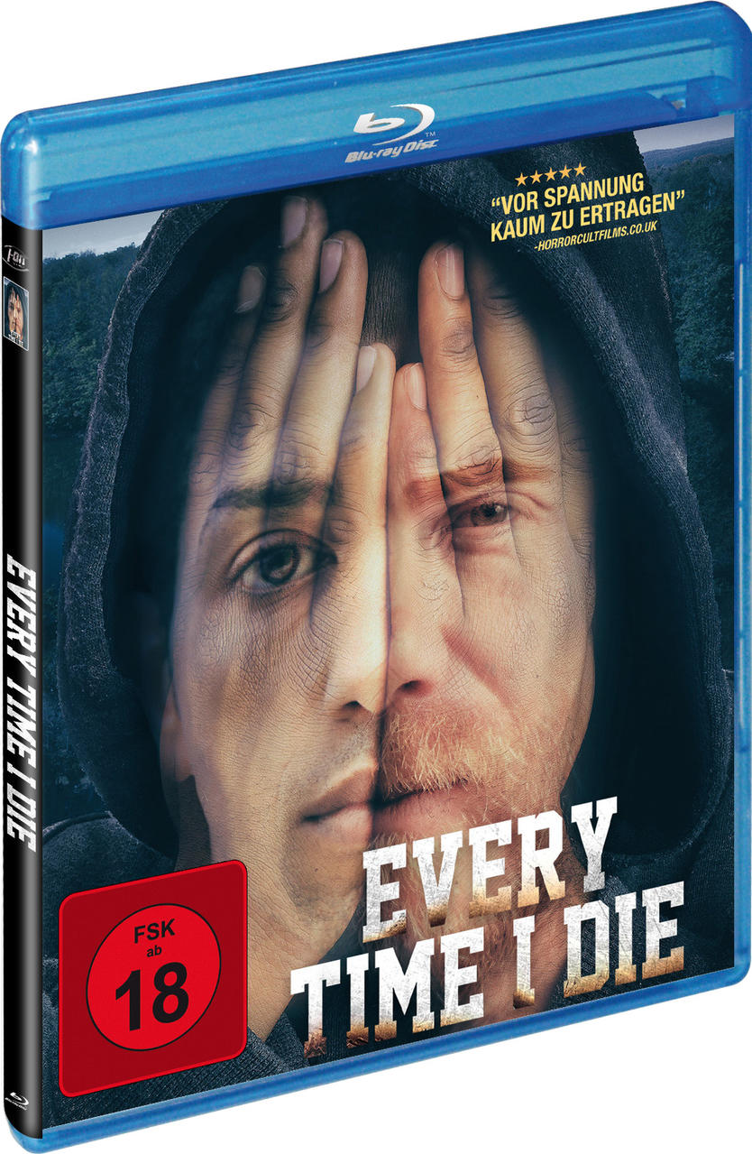 Blu-ray-Filmhülle mit einem von Händen bedeckten Gesicht eines Mannes. Titel: "EVERY TIME I DIE".