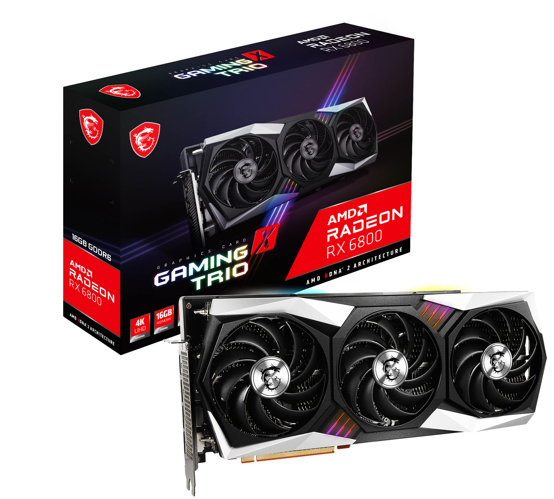 MSI Radeon RX 6800 GAMING X TRIO 16GB (V396-002R) (AMD, Grafikkarte)