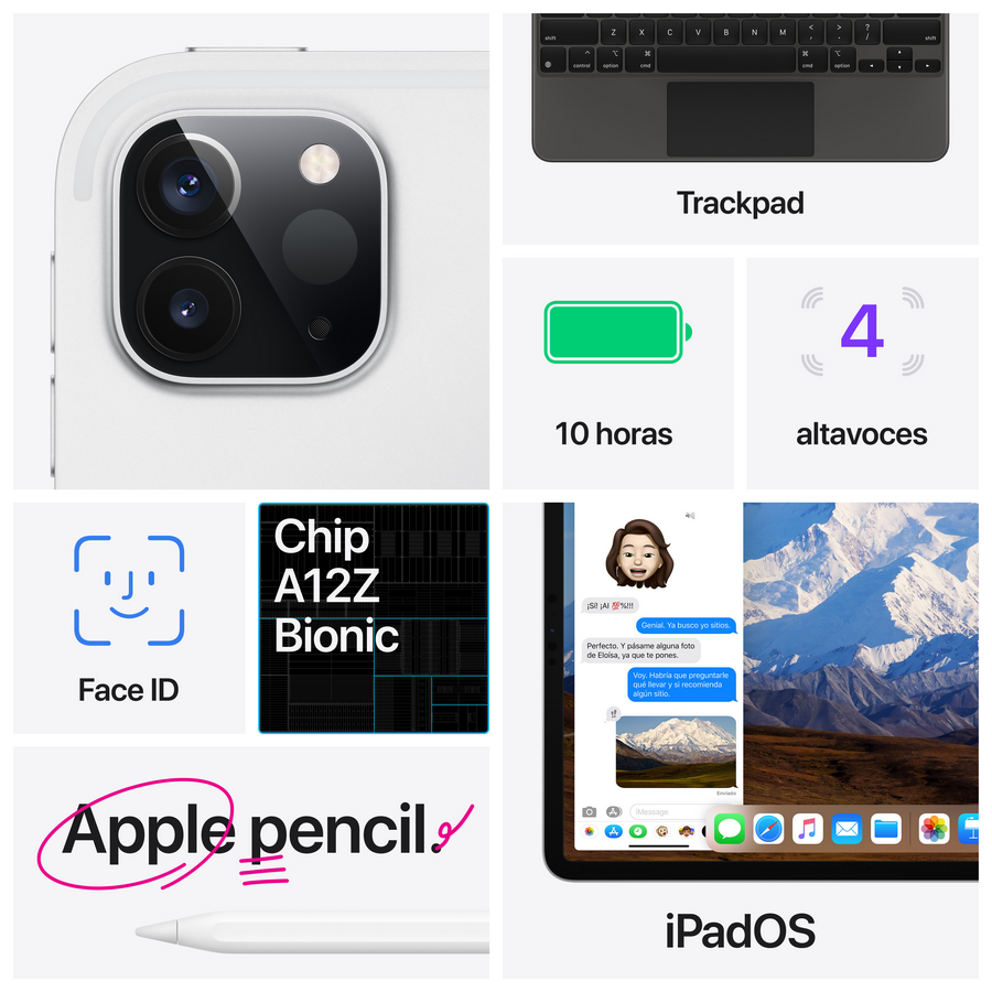 Apple iPad Pro (2020 4ª gen), 128 GB, Gris espacial, WiFi + Cellular, 12.9" Liquid Retina, A12Z Bionic, iOS
