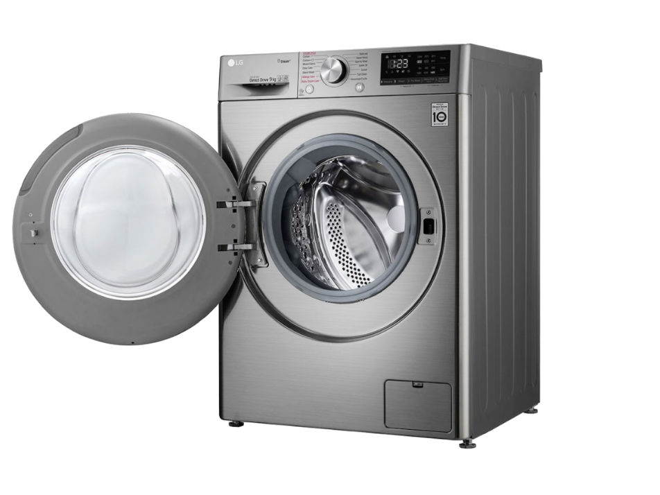 LG F4R5VYW2T D Enerji Sınıfı 9 Kg 1400 Devir Buharlı Çamaşır Makinesi Metalik Silver