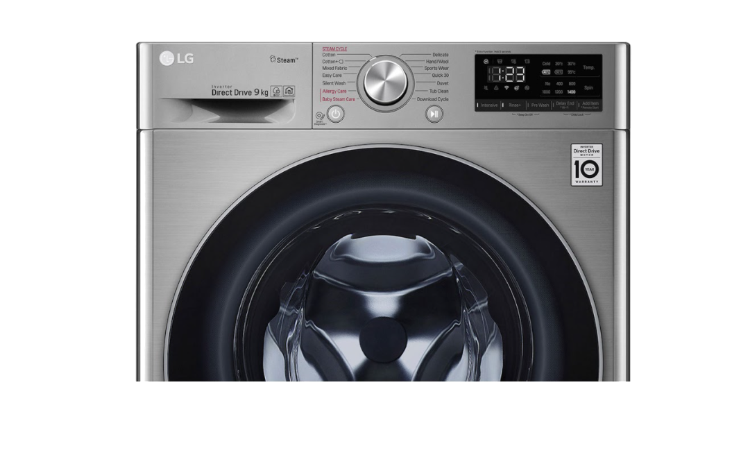 LG F4R5VYW2T D Enerji Sınıfı 9 Kg 1400 Devir Buharlı Çamaşır Makinesi Metalik Silver