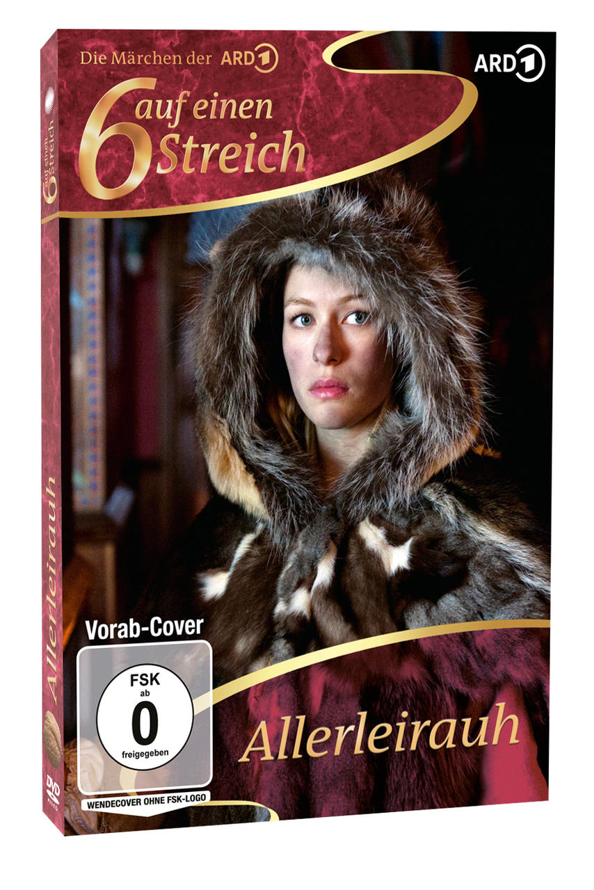 DVD-Hülle mit einer Frau in Pelz. Rotes und goldenes Design mit Text.