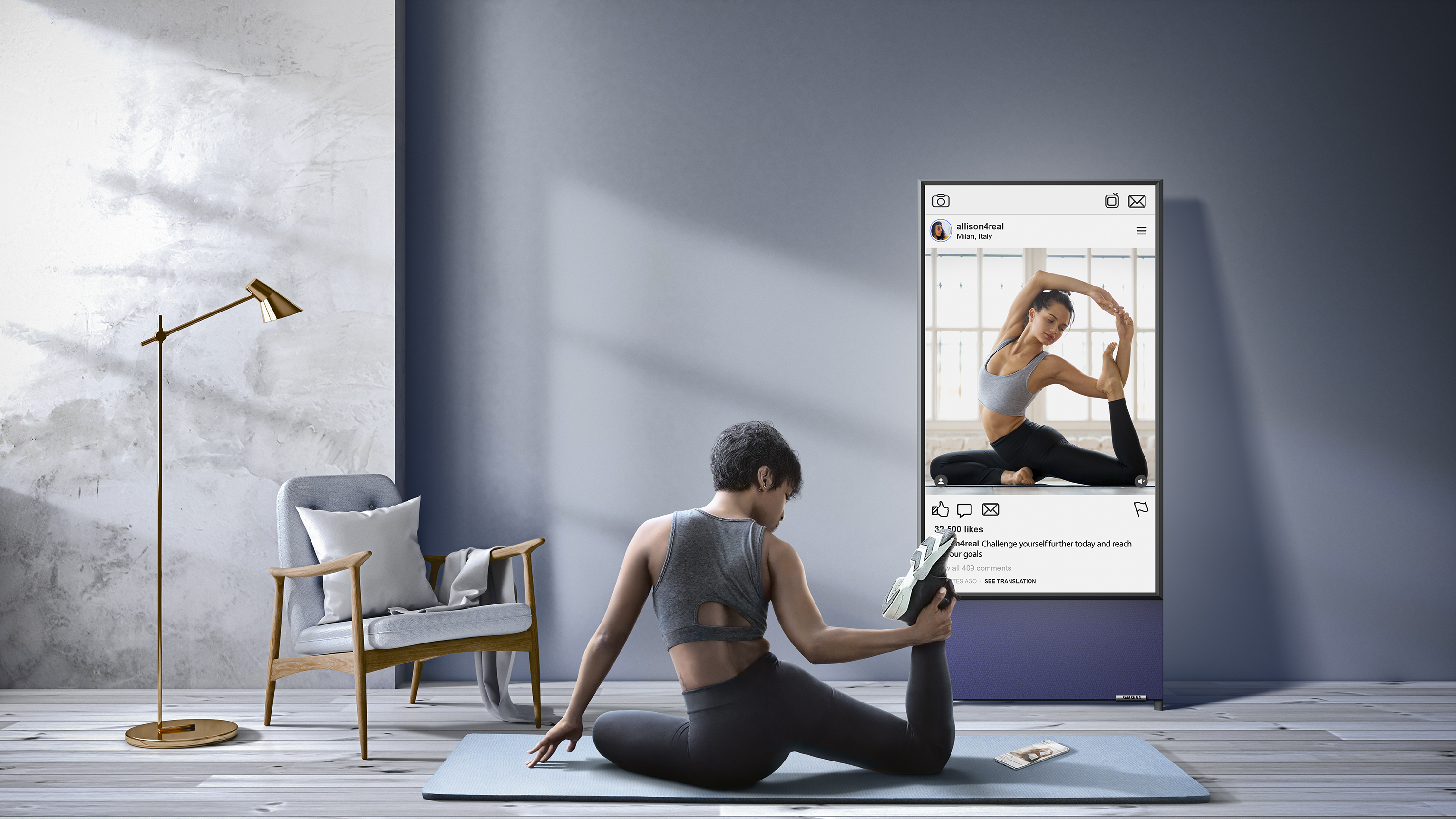 SAMSUNG The Sero (2020) 43 Zoll 4K Smart QLED TV