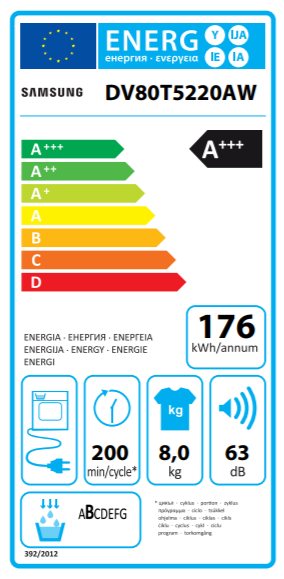 SAMSUNG DV80T5220AW/S6 hőszivattyús szárítógép