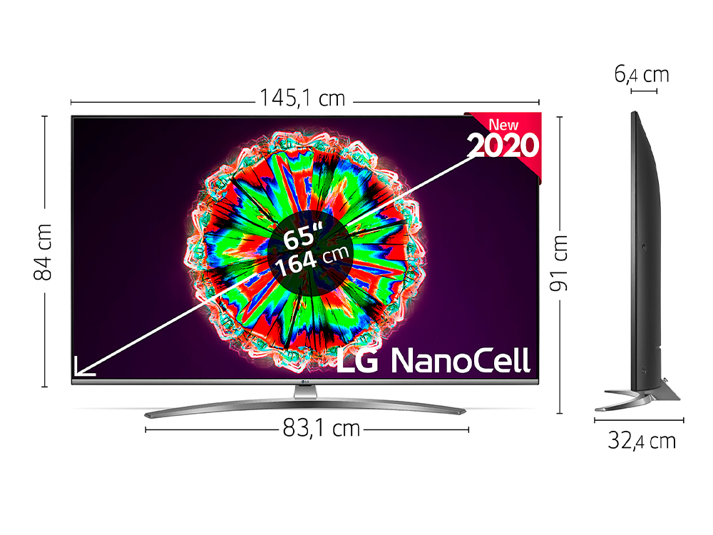 TV LED 65" - LG 65NANO816NA, Smart TV 4K UHD NanoCell, IA, HDR10, HLG, Ultra Surround, Bluetooth, WiFi