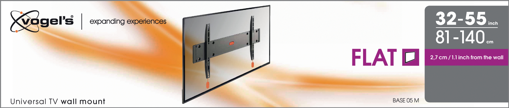 VOGEL´S Base 05 M Wandhalterung, Starr, Schwarz