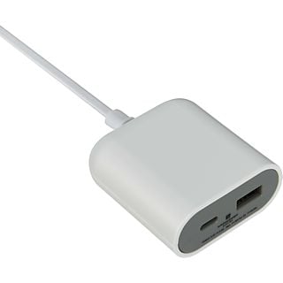 SCHOENENBERGER Dual USB - Câble d'extension USB-C + USB-A (Blanc/Gris)