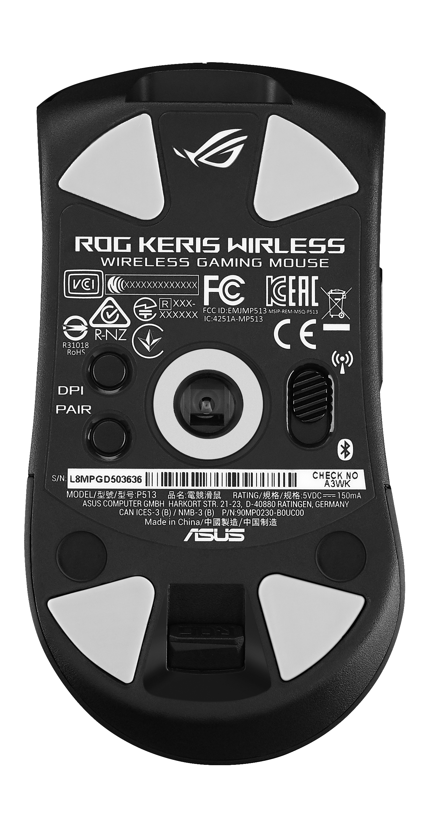 ASUS ROG Keris Wireless Gaming-Maus, Schwarz