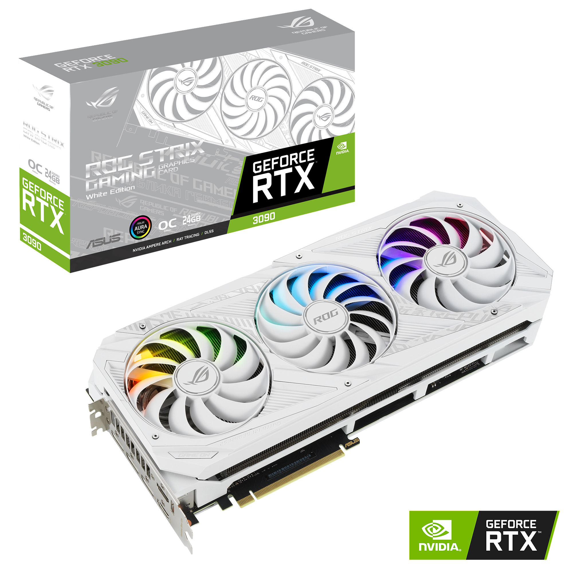 ASUS GeForce RTX™ 3090 ROG Strix Gaming OC White 24GB (90YV0F96-M0NM00) (NVIDIA, Grafikkarte)