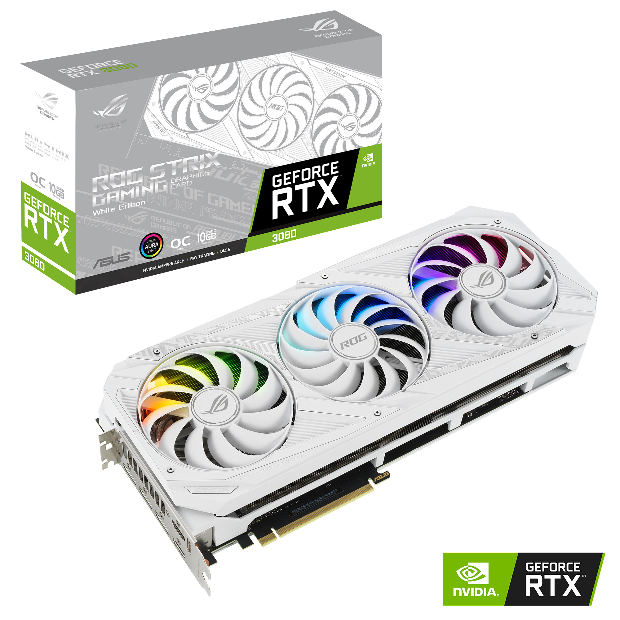 ASUS GeForce RTX™ 3080 ROG Strix Gaming OC White 10GB (90YV0FA5-M0NM00) (NVIDIA, Grafikkarte)