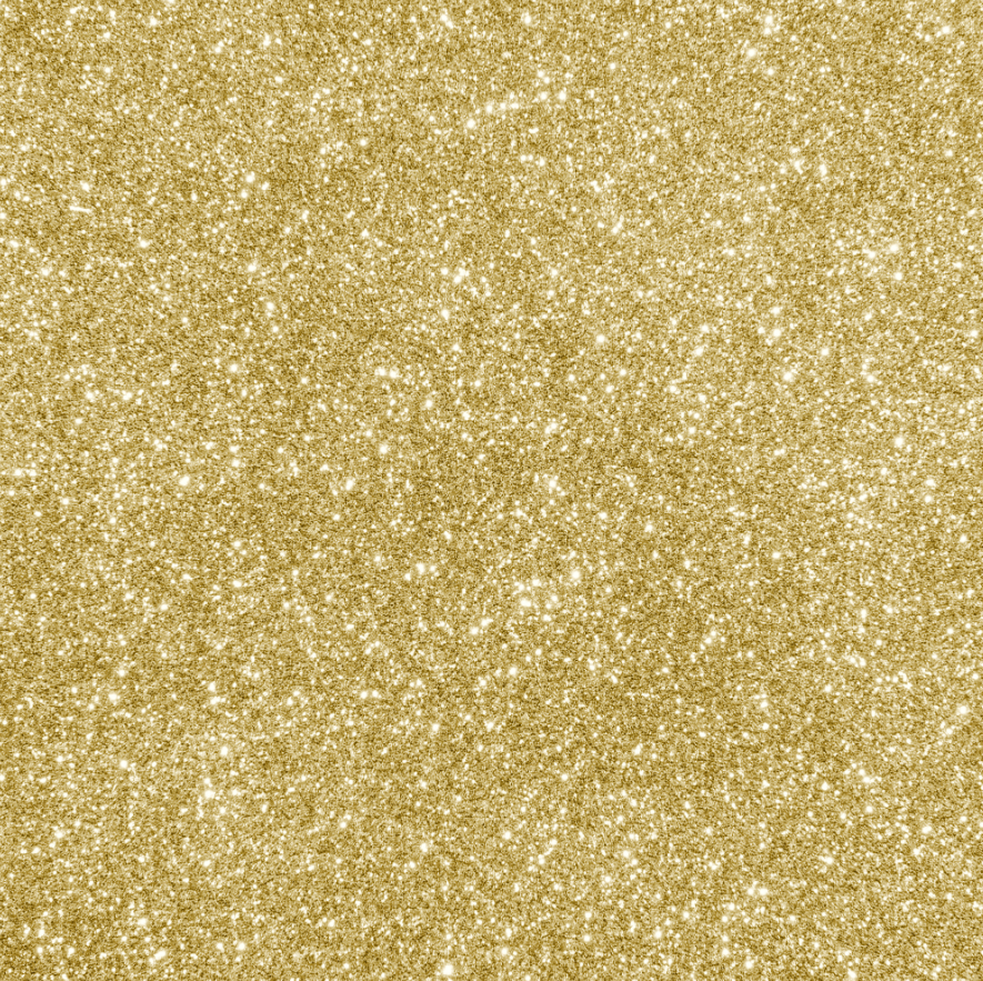 Nahaufnahme eines goldfarbenen Glitzerhintergrunds. Die Glitzerpartikel sind klein und dicht gepackt, wodurch ein schimmernder Effekt entsteht.