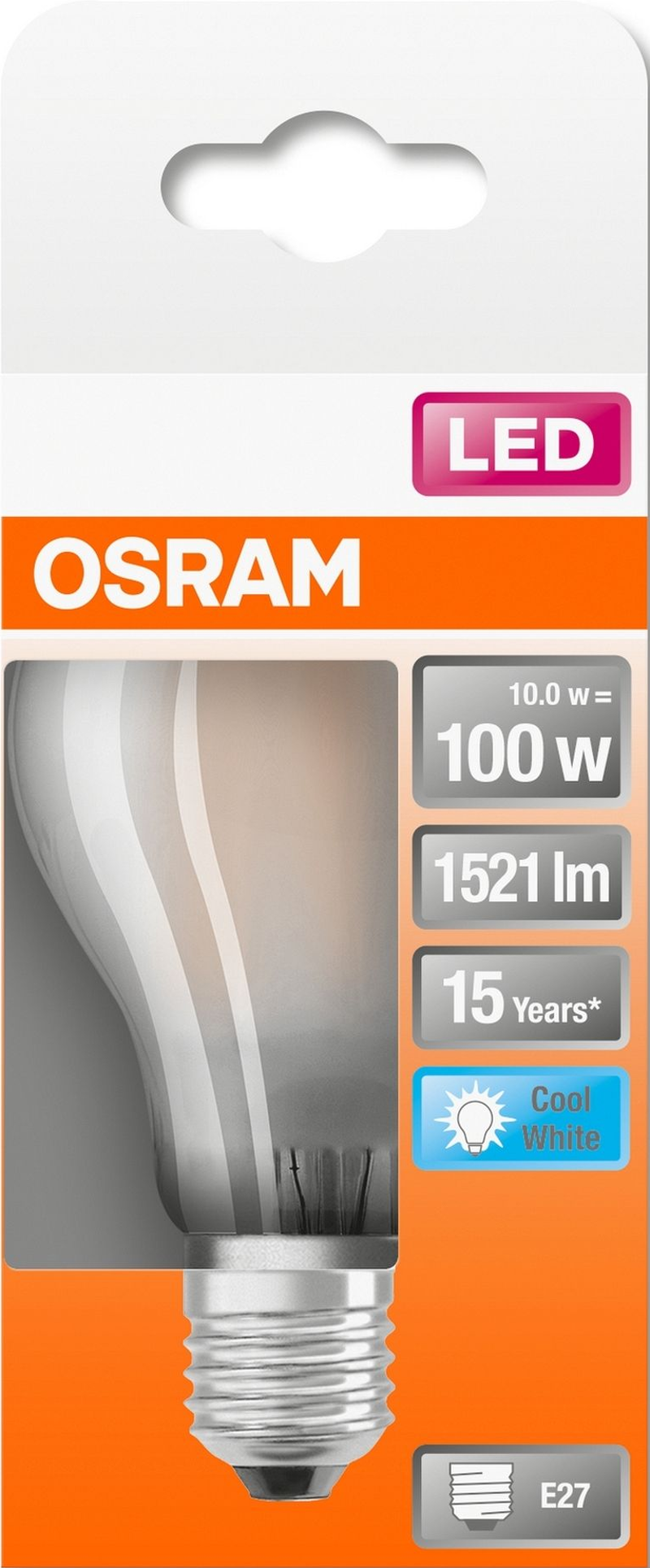 Ampoule LED Osram dans un emballage, avec détails du produit.