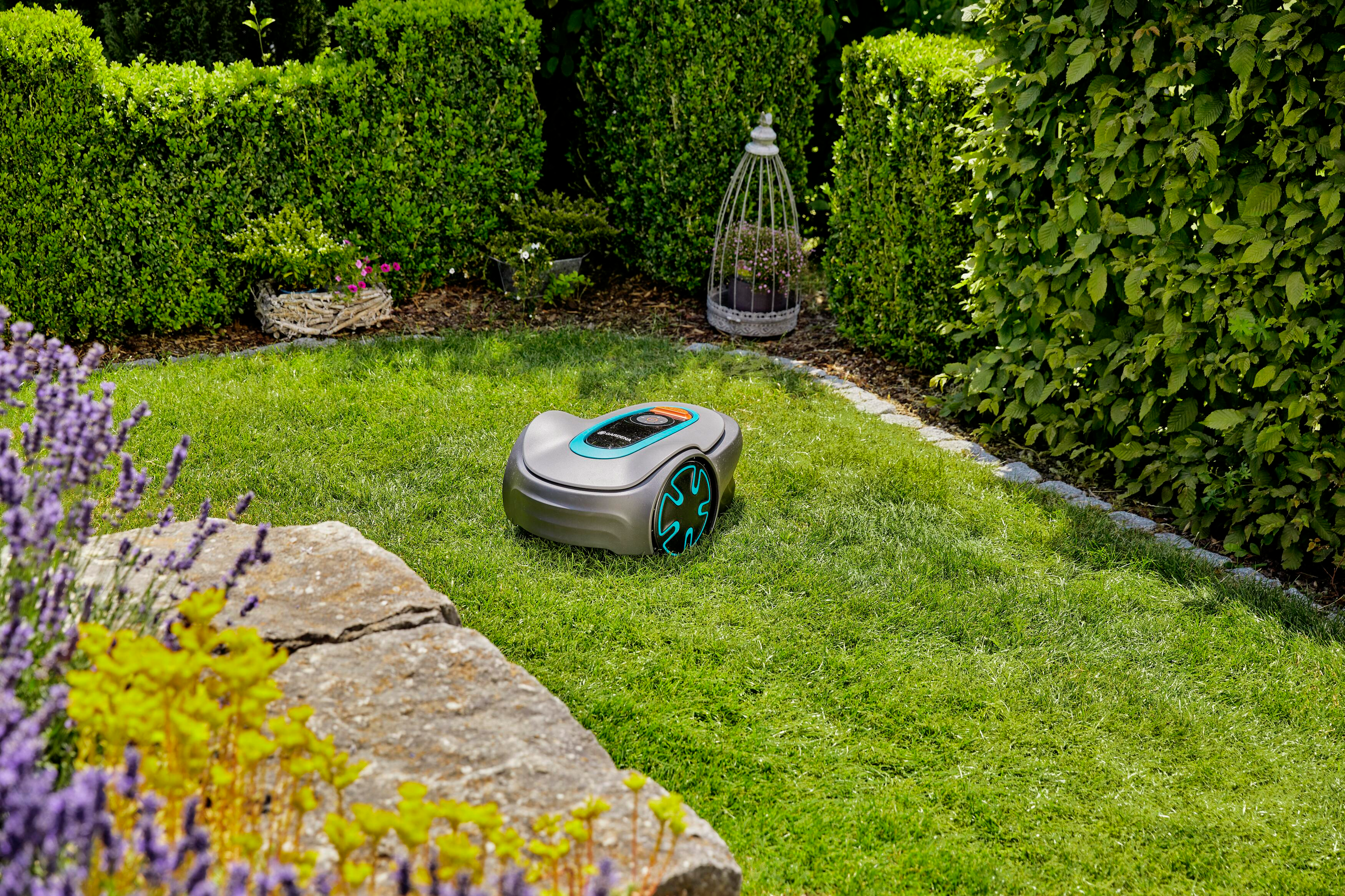 GARDENA Sileno Minimo 500 - Rasenmäher Roboter (Max. Flächenleistung: 500 m², Grau)