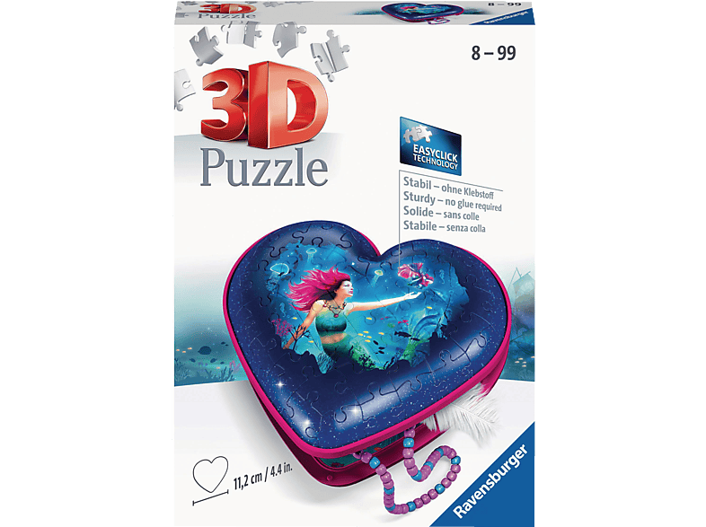 hoch RAVENSBURGER Herzschatulle - Mehrfarbig Puzzle Meerjungfrauen Bezaubernde 3D