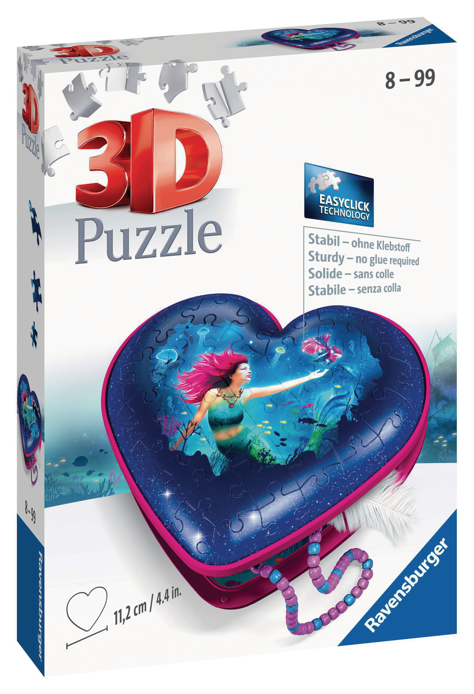 RAVENSBURGER Puzzle Mehrfarbig Bezaubernde - 3D Meerjungfrauen Herzschatulle