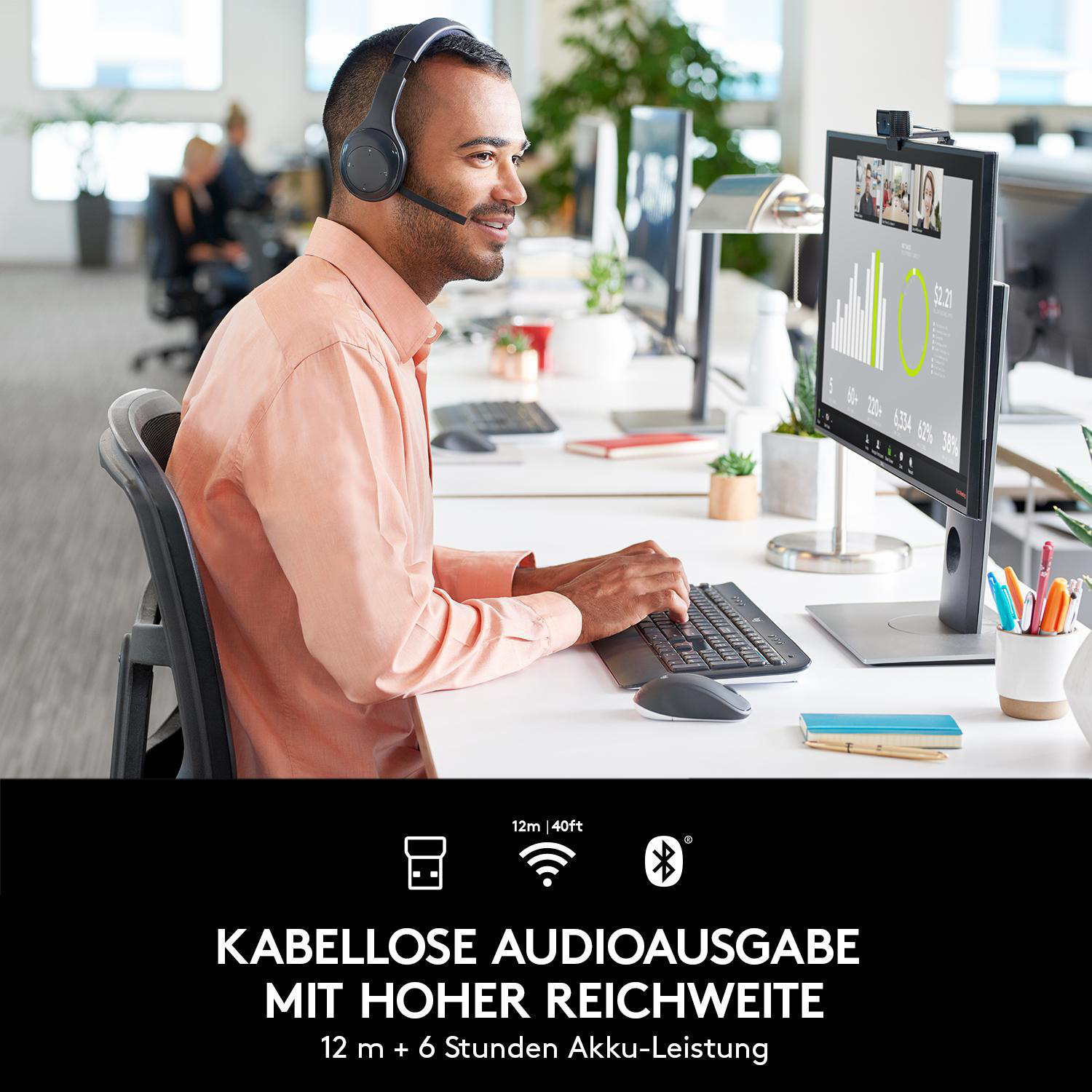 LOGITECH H800 PC/Mac/Tablet/Mobilgeräte, Multi-Device, On-ear Headset Bluetooth Schwarz